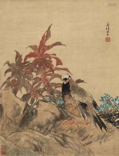 任伯年（1840～1896） 花鸟 立轴 设色绢本