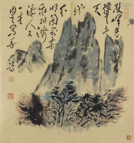 刘锁祥 牡丹、山水 纸本（框）