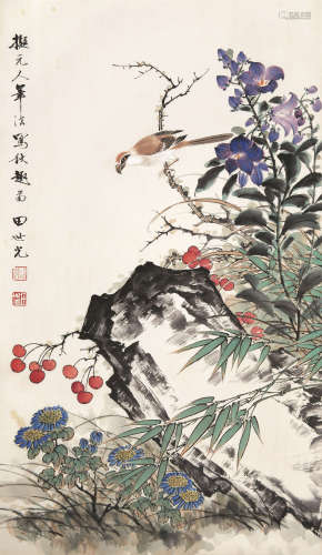 田世光（1916～1999） 秋趣图 镜心 设色纸本