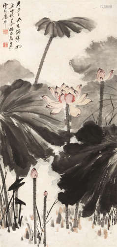 慕凌飞（1913～1997） 1985年作 荷花 镜心 设色纸本