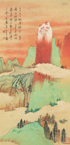 慕凌飞（1913～1997） 1985年作 峒关蒲雪 镜心 设色绢本