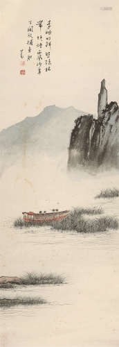 溥儒（1896～1963） 疏林远岫 立轴 设色纸本