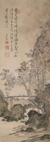 溥儒（1896～1963） 策杖寻幽 立轴 设色绢本