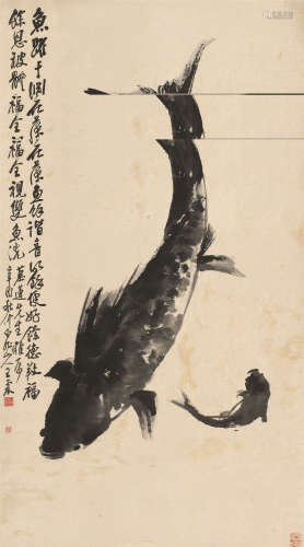 王震（1867～1938） 1921年作 余德福全图 立轴 水墨纸本