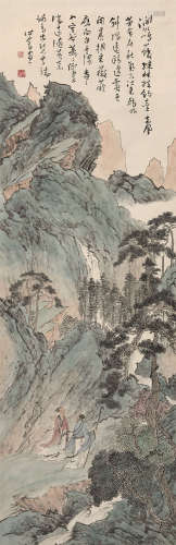 溥儒（1896～1963） 松风论道 立轴 设色纸本