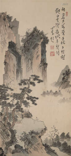 溥儒（1896～1963） 坐看云起 立轴 设色绢本