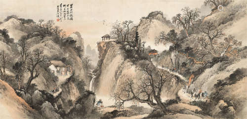吴石僊（1845～1916） 1894年作 蜀山行旅图 镜心 设色纸本