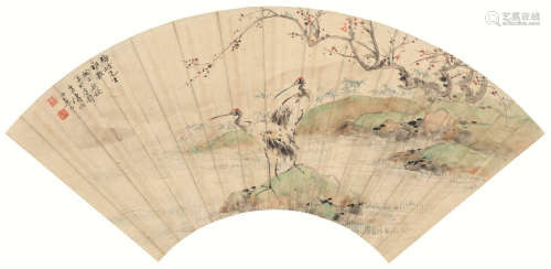 王雪涛（1903～1982） 1943年代 双鹤 立轴 设色纸本