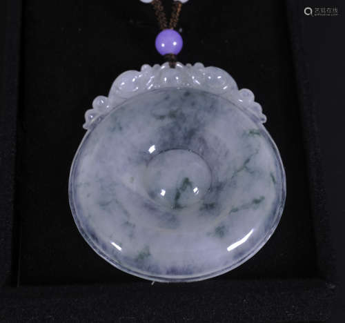 Ice jade circular pendant