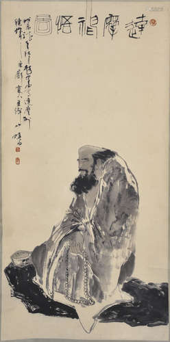 Scroll painting of an old man