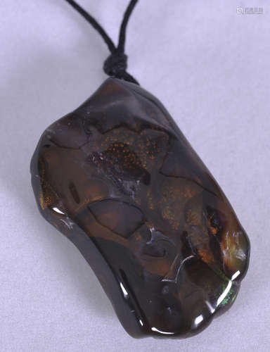 Slaughter Mountain, Arizona, fire agate pendant