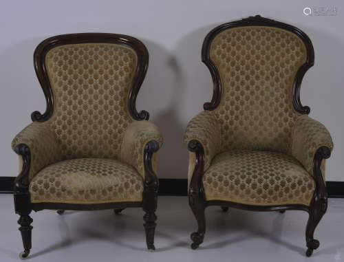 Two Victorian parlour chairs
