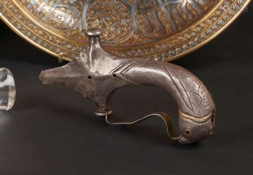 MONTURE  de poignard, kanjard, à tête d'oiseau, Inde, Rajasthan, fin XIXe siècle.