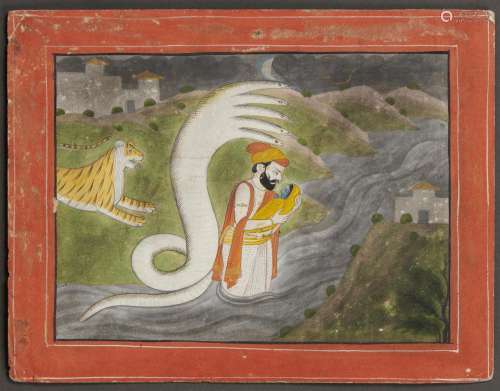 EPISODE sur la naissance de Krishna, Inde du nord, Haut Pendjab, fin XIXe siècle