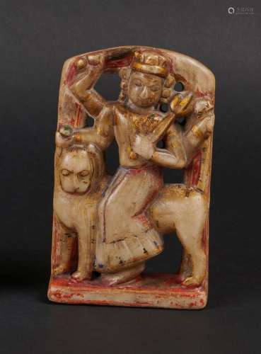 STATUETTE de Durga en albâtre, Inde du nord, XIXe siècle