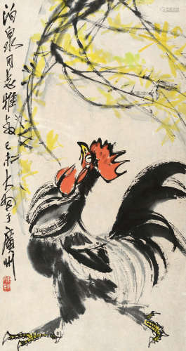 陈大羽（1912～2001） 1979年作 迎春大吉 立轴 设色纸本