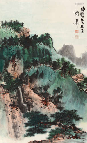 谢稚柳（1910～1997） 山水清音 镜片 设色纸本