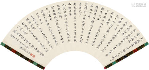 吴荫培（1851～1930） 书法 扇面 水墨笺本