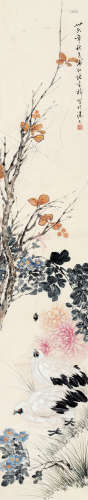张书旂（1900～1957） 1947年作 花鸟 立轴 设色纸本