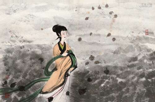 傅小石（1932～2016） 湘夫人 立轴 设色纸本