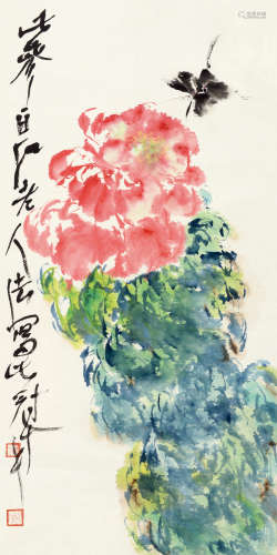 吴冠南（1962～?） 蝶恋花 立轴 设色纸本