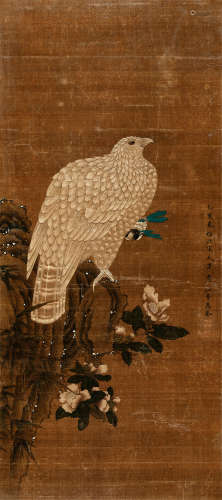 马荃（1669～1722） 1695年作 白鹰图 立轴 设色绢本