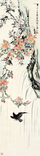 马孟容（1892～1932） 1931年作 花鸟 立轴 设色纸本