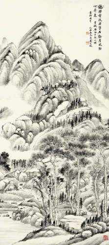 吴大澂（1835～1902） 1889年作 山水 立轴 水墨纸本