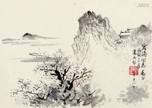 朱西邨（1914～2006） 1986年作 太湖一角 单页 水墨纸本