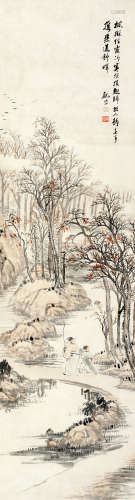 吴观岱（1862～1929） 访友图 立轴 设色纸本
