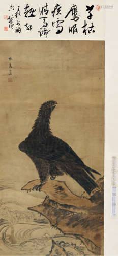 林良（约1428～1494） 鹰 立轴 设色纸本