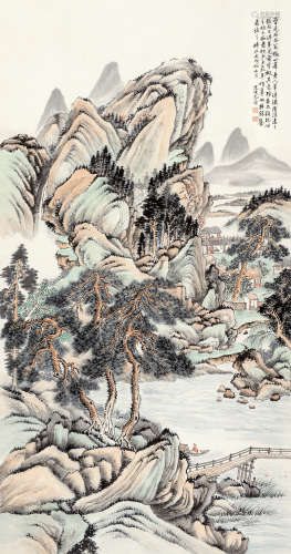 尤小云（1913～1964） 山水 立轴 设色纸本