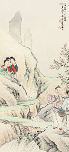 潘振镛（1852～1921） 1910年作 人物 立轴 设色纸本