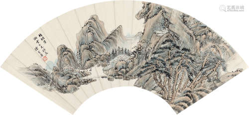 陈曾寿（1878～1949） 山水 扇面 设色纸本