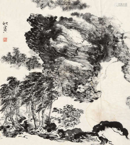董欣宾（1939～2004） 山水 纸片 水墨纸本