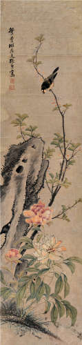 张子祥（1803～1886） 花鸟 立轴 设色纸本
