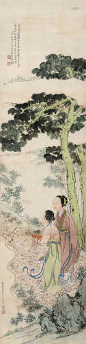 徐宝篆（1810～1885）  李修易 1860年作 人物 立轴 设色纸本