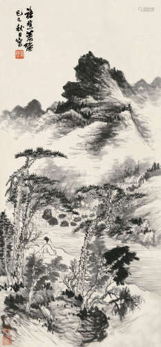 萧谦中（1883～1944） 1929年作 山水 镜片 水墨纸本