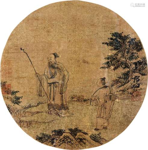 郭诩（1456～1532） 人物 镜片 设色笺本