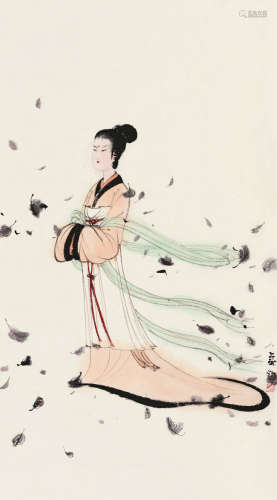 傅小石（1932～2016） 湘夫人 立轴 设色纸本