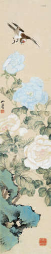 黄山寿（1855～1922） 牡丹 立轴 设色纸本
