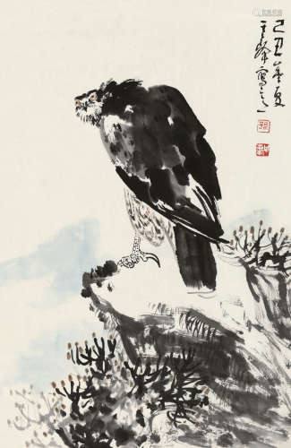 孙其峰（1920～） 1999年作 雄鹰图 托纸 设色纸本