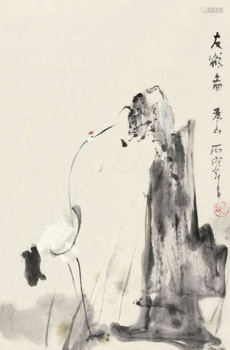 吴为山（1962～） 2006年作 友鹤图 托纸 设色纸本
