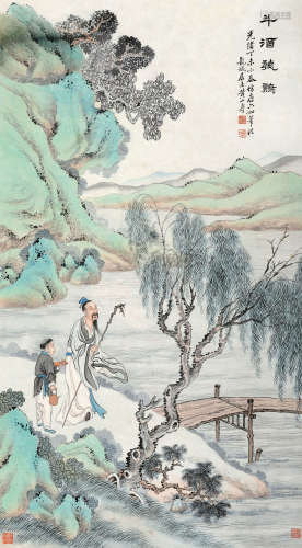 黄山寿（1855～1921） 1907年作 山水 立轴 设色纸本