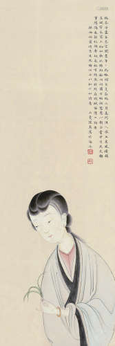 陆小曼（1903～1965） 仕女图 屏轴 设色纸本