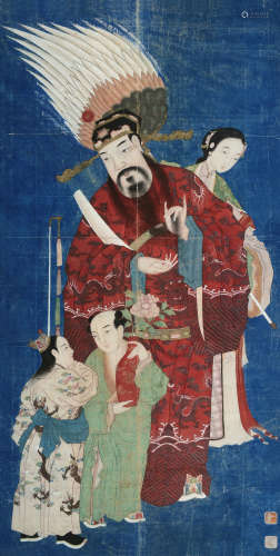 黄山寿（1855～1920） 天官赐福 立轴 设色纸本