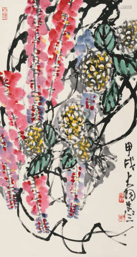 陈大羽（1912～2001） 1994年作 花卉 立轴 设色纸本