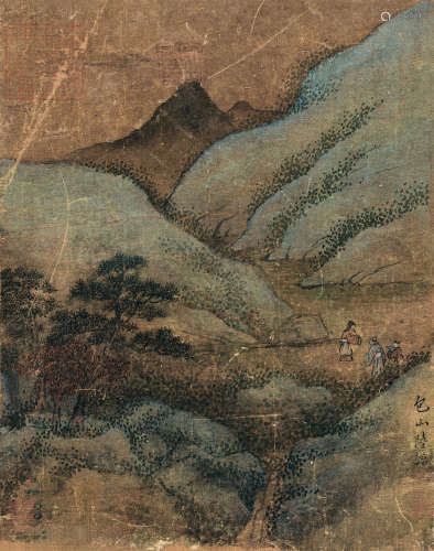 陆治（1496～1576） 山水 合页 设色绢本