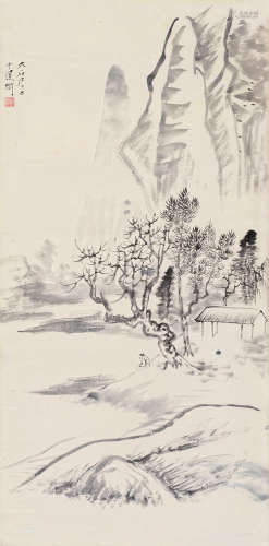 唐云（1910～1993） 山水 立轴 水墨纸本