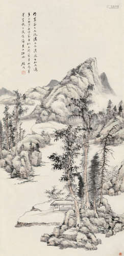 顾沄（1835～1897） 山水 屏轴 设色纸本